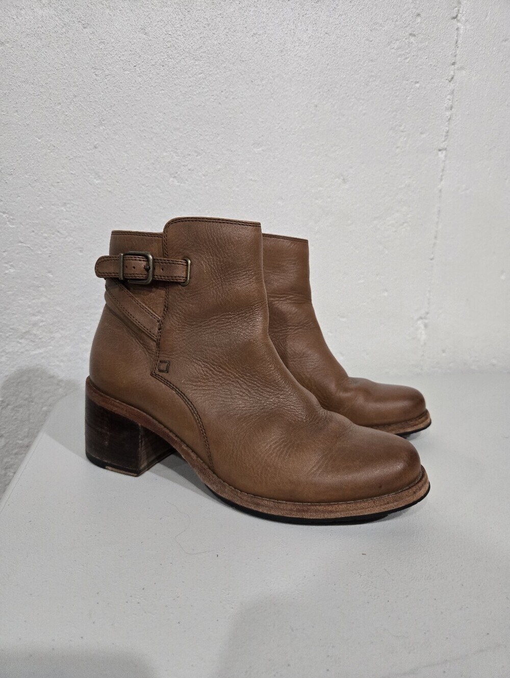 Clarks Leather Western Ankle Boots